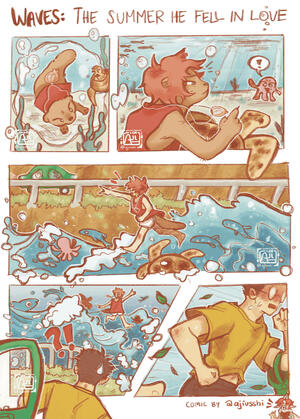 EX 1: FLAT COLOR (4-PANEL) SOFT PENCIL COMIC: $55 + 1 extra panel ($10) = $65